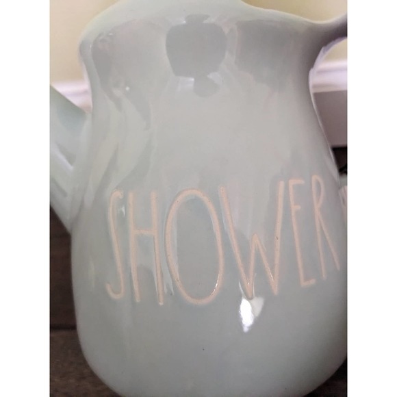 Rae Dunn Pitcher Watering Can "SHOWER” Baby Pastel Blue NEW with Tags - Picture 3 of 6